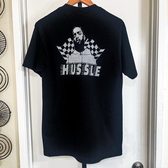 NWOT Nipsey Hussle Hustle & Motivate Hip Hop Tshirt - Black Blue, Size L - Picture 2 of 7